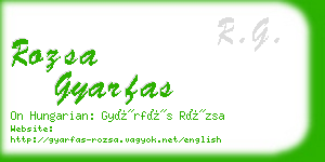 rozsa gyarfas business card